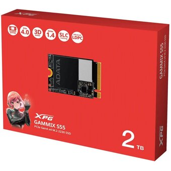  SSD ADATA XPG Gammix S55 (SGAMMIXS55-2T-C) M.2 2230 2TB PCIe Gen4x4 with NVMe 5000/3700, 3D ТLC Nand 