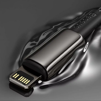 Дата-кабель Baseus Tungsten Gold (CALWJ-01) Fast Charging USB to iP 2.4A 1m Black 