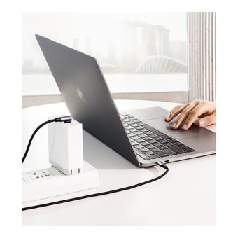  Кабель UGREEN US255 (50125) USB-C 2.0 Male to Angled 90° USB-C 2.0 Male 3A Data Cable 2m Gray Black 