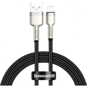  Дата-кабель Baseus Cafule (CALJK-B01) Metal USB to IP 2.4A 2m Black 