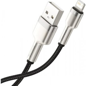  Дата-кабель Baseus Cafule (CALJK-B01) Metal USB to IP 2.4A 2m Black 