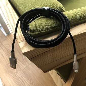  Дата-кабель Baseus Cafule (CALJK-B01) Metal USB to IP 2.4A 2m Black 