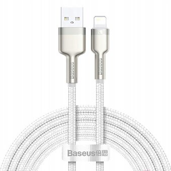  Дата-кабель Baseus Cafule (CALJK-B02) Metal USB to IP 2.4A 2m White 