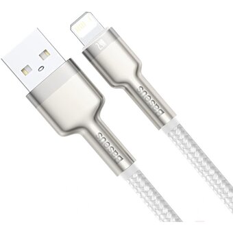  Дата-кабель Baseus Cafule (CALJK-B02) Metal USB to IP 2.4A 2m White 
