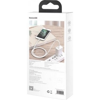  Дата-кабель Baseus Cafule (CALJK-B02) Metal USB to IP 2.4A 2m White 