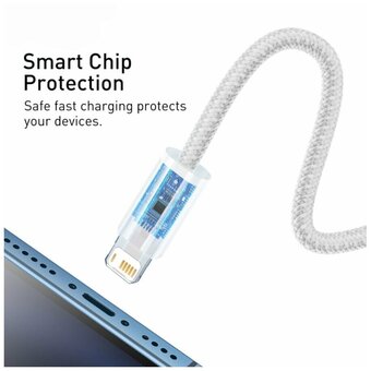  Дата-кабель Baseus Dynamic (CALD000502) Fast Charging USB to iP 2.4A 2m White 