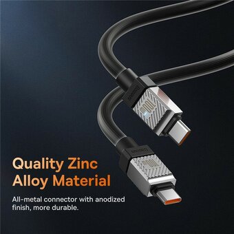 Дата-кабель Baseus CoolPlay (CAKW000201) Fast Charging Type-C to Type-C 100W 1m Black 
