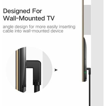  Кабель UGREEN HD103 10172 HDMI Cable Right Angle 90 Degree 1m Black 