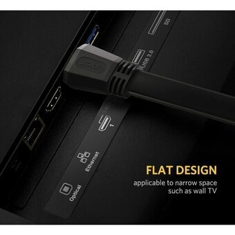  Кабель UGREEN ED015 70159 HDMI Flat Cable 2m 