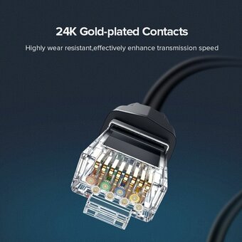  Кабель UGREEN NW121 70329 Cat8 CLASS I S/FTP Round Ethernet Cable 2m Black 