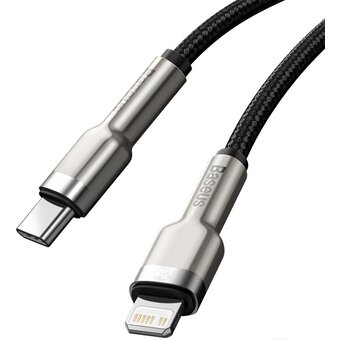  Дата-кабель Baseus Cafule CATLJK-01 (BAS-CATLJK-01-BK) Type-C на iPhone Power Delivery 20Вт 0.25м, черный 