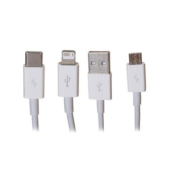  Дата-кабель Baseus Superior CAMLTYS-02 (BAS-CAMLTYS-02-WT) с функцией быстрой зарядки USB на M+L+C 3.5A 1.5м, белый 