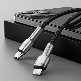  Дата-кабель Baseus Cafule CATLJK-01 (BAS-CATLJK-01-BK) Type-C на iPhone Power Delivery 20Вт 0.25м, черный 