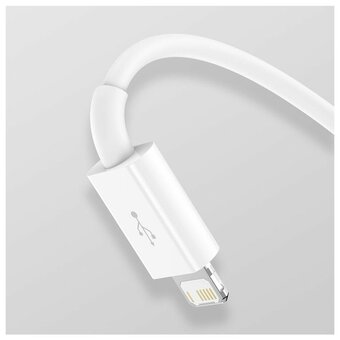  Дата-кабель Baseus Superior CAMLTYS-02 (BAS-CAMLTYS-02-WT) с функцией быстрой зарядки USB на M+L+C 3.5A 1.5м, белый 