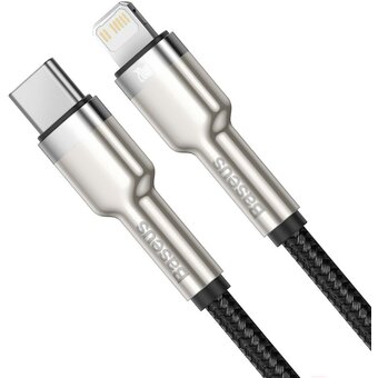  Дата-кабель Baseus Cafule CATLJK-01 (BAS-CATLJK-01-BK) Type-C на iPhone Power Delivery 20Вт 0.25м, черный 