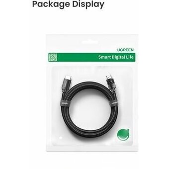  Кабель UGREEN HD119 40101 4K HDMI Cable Male to Male Braided 2m Black 