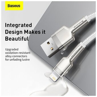  Дата-кабель Baseus Cafule (CALJK-A02) Metal USB to IP 2.4A 1m White 