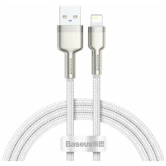  Дата-кабель Baseus Cafule (CALJK-A02) Metal USB to IP 2.4A 1m White 