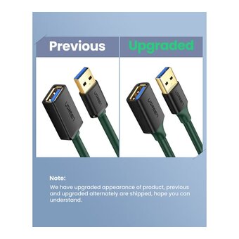  Кабель UGREEN US129 10373 USB 3.0 Extension Male Cable 2m Black 