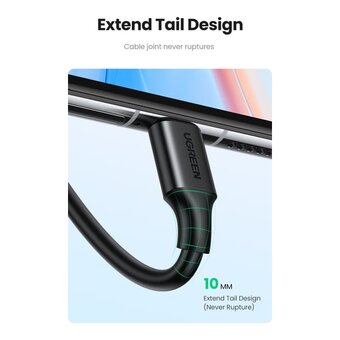 Кабель UGREEN US287 60826 USB 2.0 to USB-C date cable 3m Black 