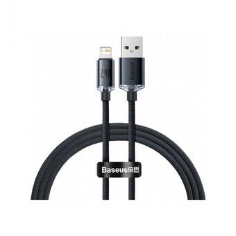  Дата-кабель Baseus Crystal Shine (CAJY000001) Fast Charging USB to iP 2.4A 1.2m Black 