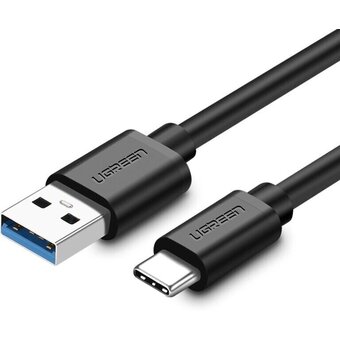  Кабель UGREEN US184 (20881) USB 3.0 A Male to Type C Male Cable Nickel Plating 0.5m Black 