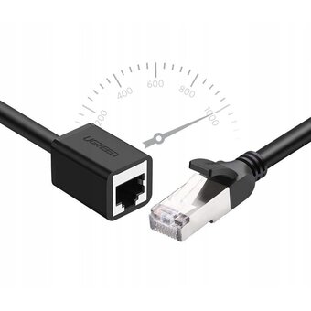  Адаптер UGREEN NW112 11279 Cat 6 F/UTP Ethernet RJ45 Extension Male/Female Patch Cords 1m Black 