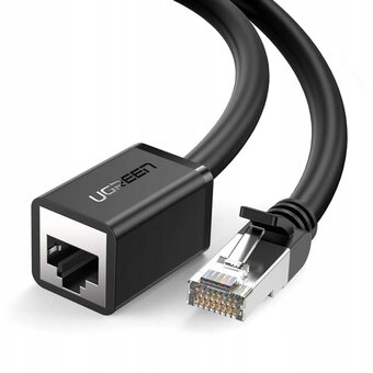  Адаптер UGREEN NW112 11279 Cat 6 F/UTP Ethernet RJ45 Extension Male/Female Patch Cords 1m Black 