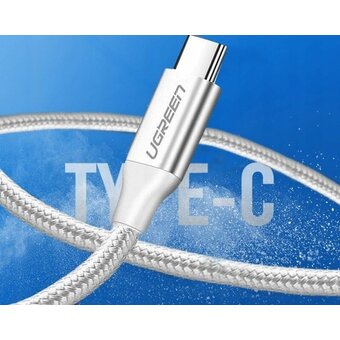  Кабель UGREEN US288 60131 USB-A 2.0 to USB-C Cable Nickel Plating Aluminum Braid 1m White 
