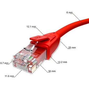 Патч-корд Greenconnect GCR-52389 прямой 2.0m UTP кат.6, красный 