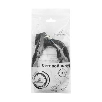  Кабель питания Cablexpert PC-186-1-1.8M Schuko- C13 3x1кв.мм 1.8м черный 