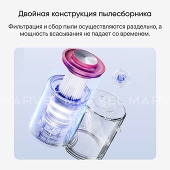  Пылесос ручной JIMMY BD7 Pro, серебристый/розовый 