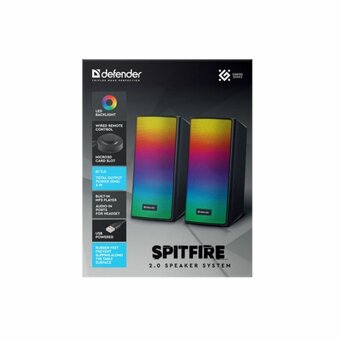  Колонки DEFENDER Spitfire 6Вт (65047) BT/light, питание от USB 