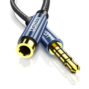  Кабель UGREEN AV118 40674 3.5mm Male to 3.5mm Female Extension Braid 1.5m AV118 Black 
