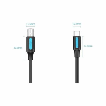  Кабель Vention CQUBF USB 2.0 Type C M/BM 1м 