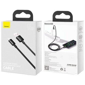 Дата-кабель Baseus Superior (CATYS-01) Fast Charging USB to Type-C 66W 1m Black 