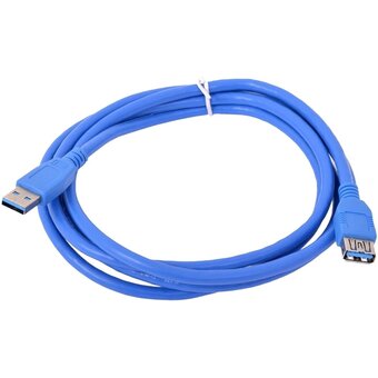  Кабель удлинительный Bion BXP-CCP-USB3-AMAF-6, USB 3.0 AM/AF, 1.8m, позолоченные контакты, синий 