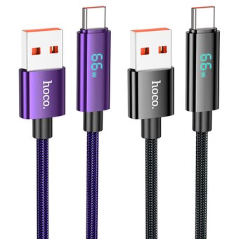  Дата-кабель HOCO U125 Benefit 5A charging data cable with display Type-C 1,2м черный 