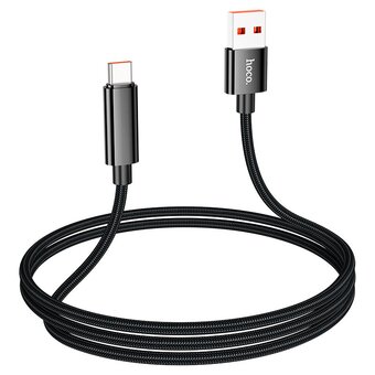  Дата-кабель HOCO U125 Benefit 5A charging data cable with display Type-C 1,2м черный 