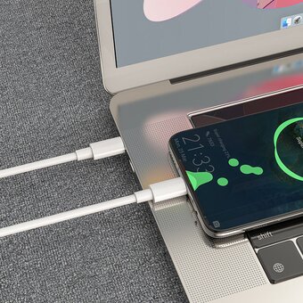  Дата-кабель HOCO High-power 100W charging Type-C to Type-C 2м (белый) 