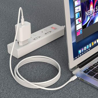  Дата-кабель HOCO High-power 100W charging Type-C to Type-C 2м (белый) 