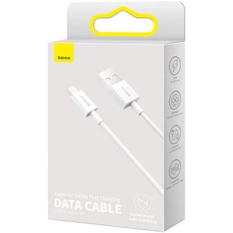  Дата-кабель Baseus Superior (CAMYS-02) Fast Charging USB to Micro 2A 1m White 