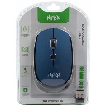  Мышь беспроводная HIPER HOMW-083 1600dpi, синий 