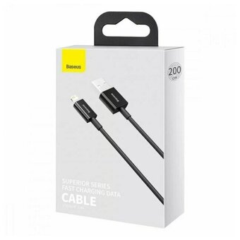  Дата-кабель Baseus Superior (CALYS-C01) Fast Charging USB to iP 2.4A 2m Black 