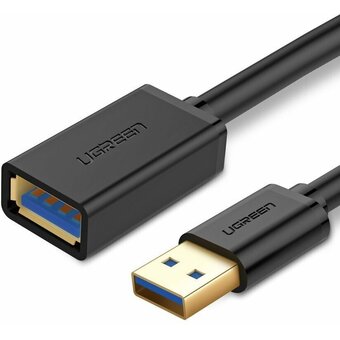  Кабель UGREEN US129 30125 USB 3.0 Extension Male Cable 0.5m Black 