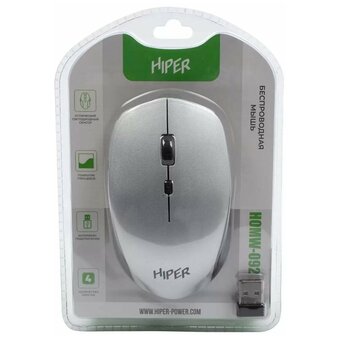  Мышь беспроводная HIPER HOMW-092 1600dpi, серый 