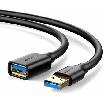  Кабель UGREEN US129 30125 USB 3.0 Extension Male Cable 0.5m Black 