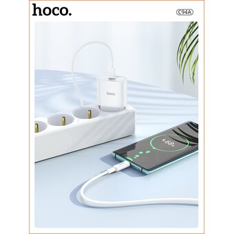  СЗУ HOCO C94A Metro single port PD20W+Type-C to Type-C, white 