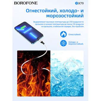  Дата-кабель BOROFONE BX79 BX79 silicone charging Micro, 1м (белый) 