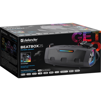  Акустическая система DEFENDER Beatbox 25 Black 65325 